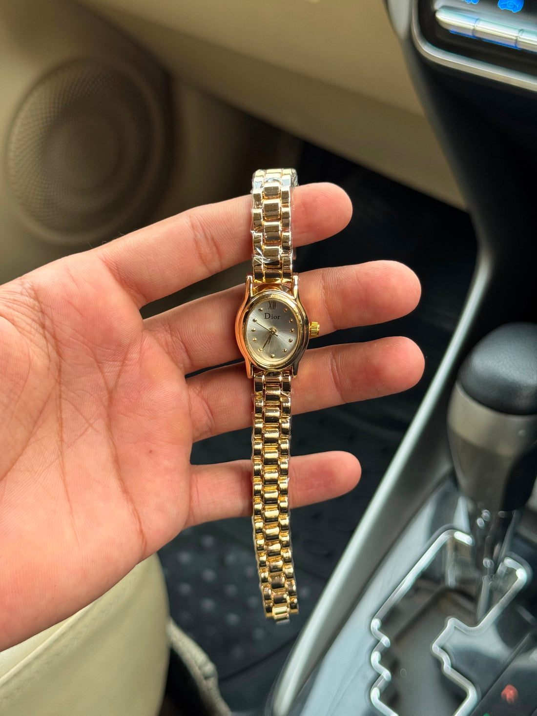 Dior Oval Dial Gold Plated Women Watch