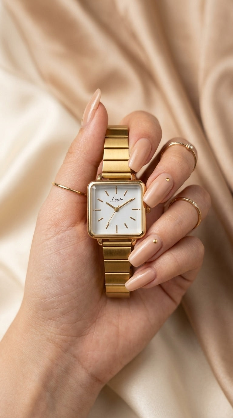 Lsotr Square Golden Women Watch