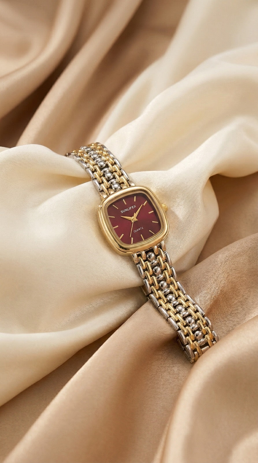 The Sunlifex Sparkle Women Watch - Red Dial