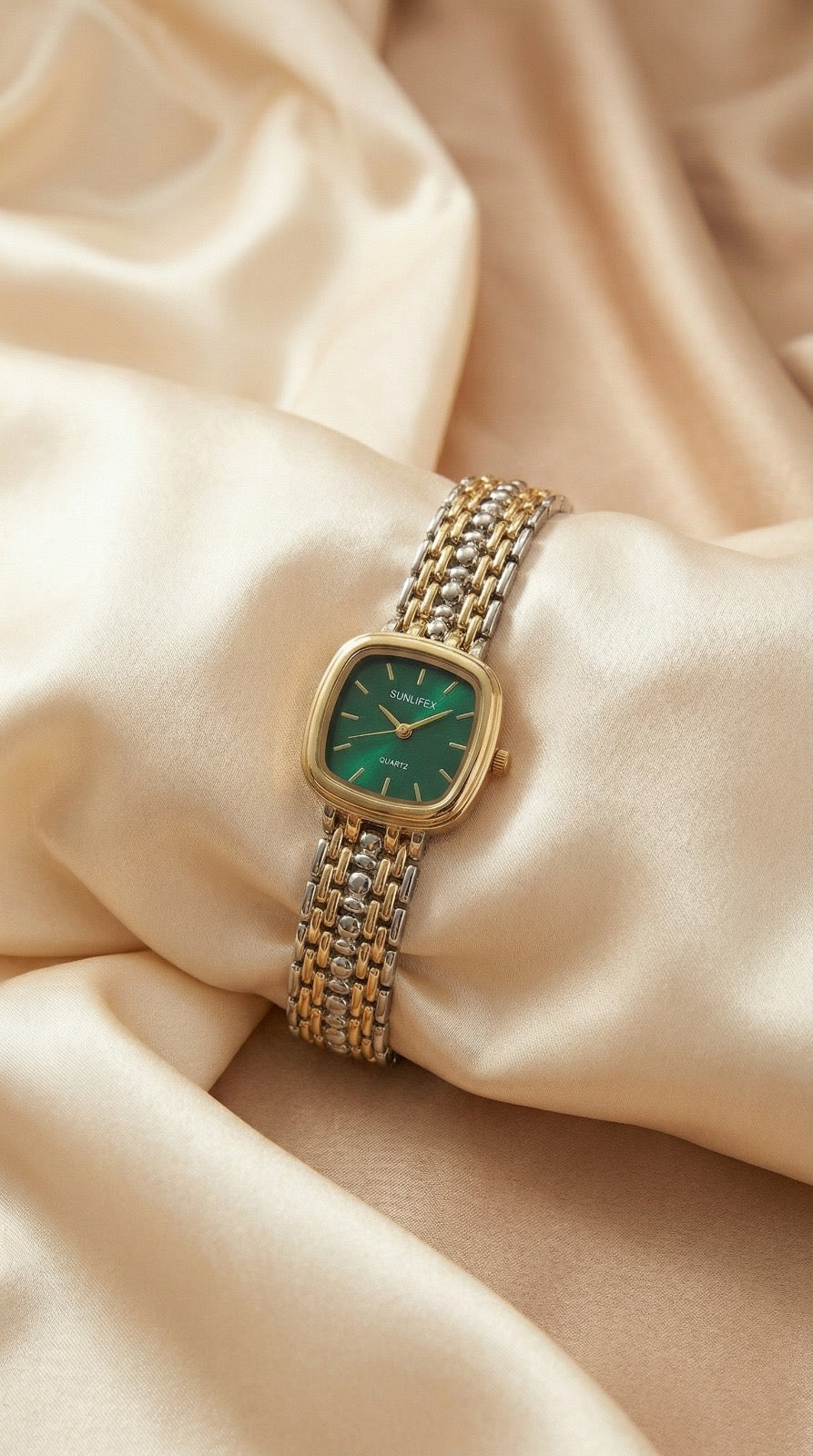 The Sunlifex Sparkle Women Watch - Green Dial