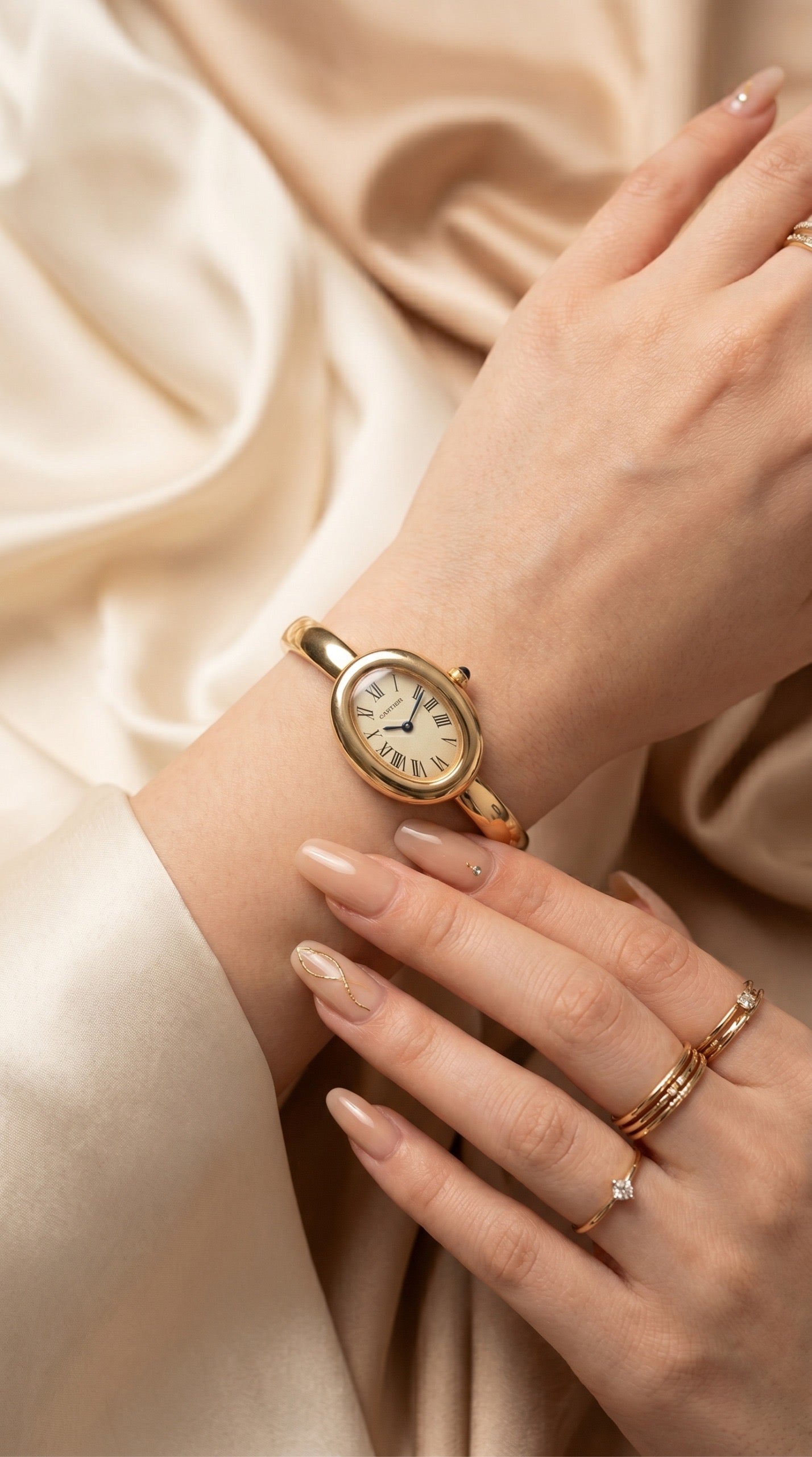 The Gilded Cartier Bangle Women Watch - Golden