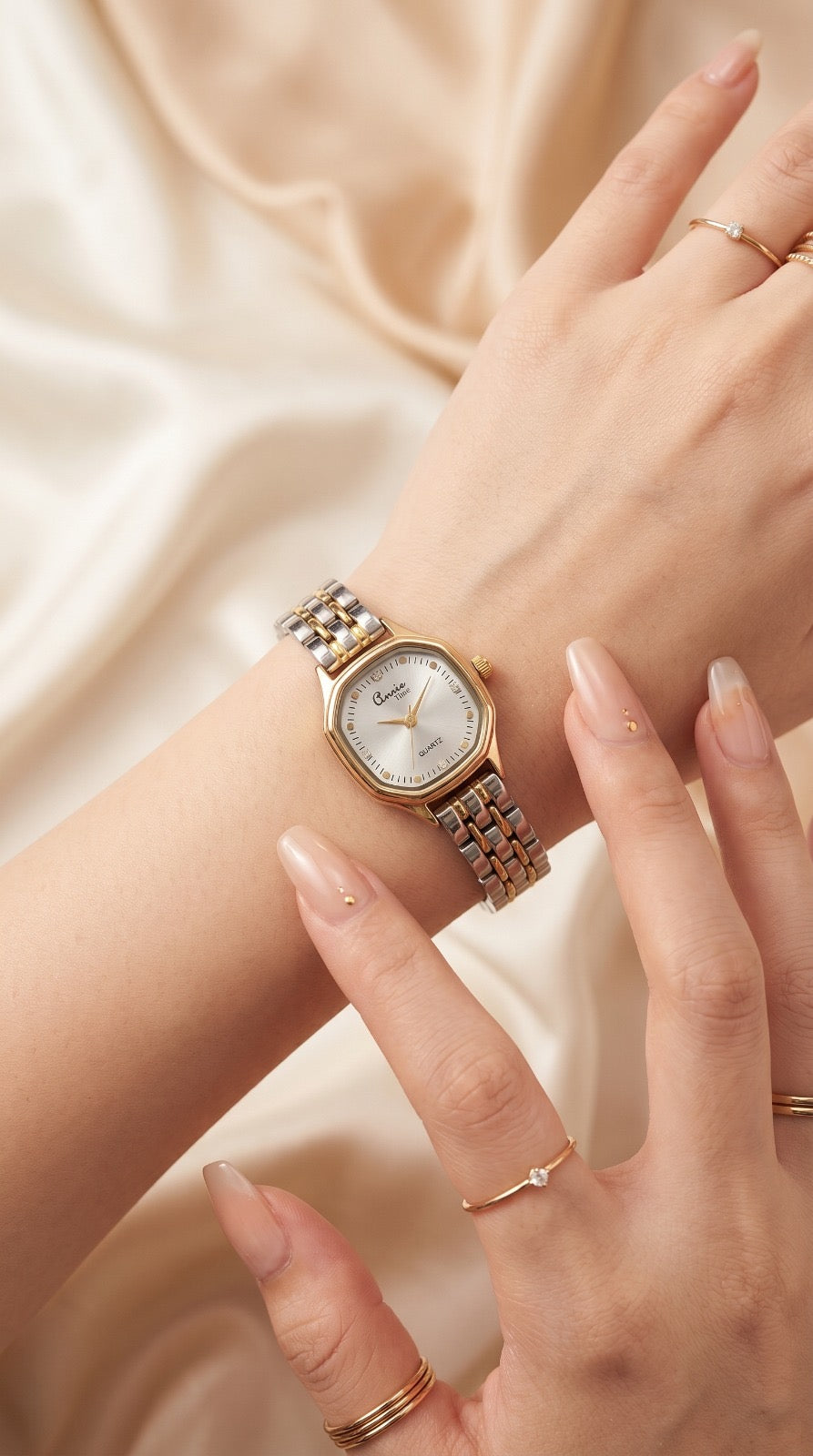 The Symmetry Two-Tone Women Watch - White Dial