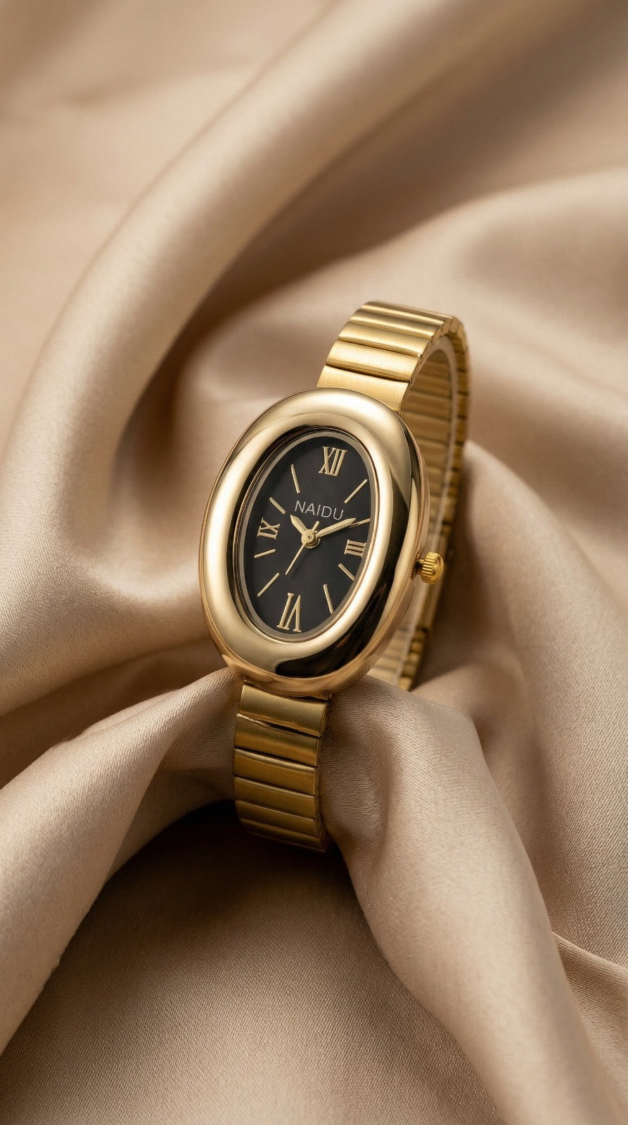 Naidu Classic Oval Women Watch - Black