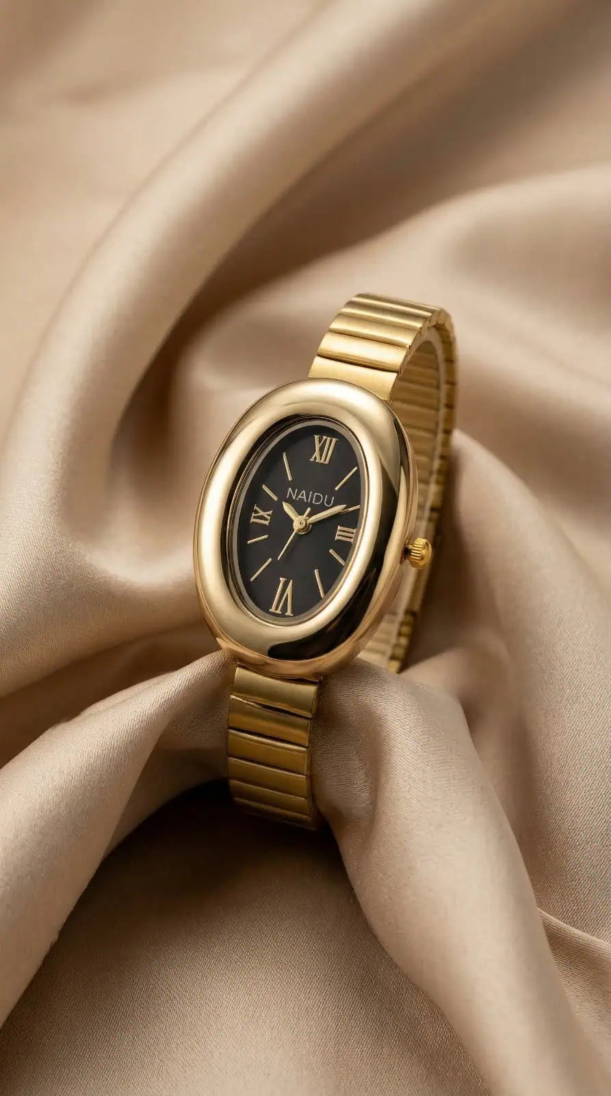 Naidu Classic Oval Women Watch - Black