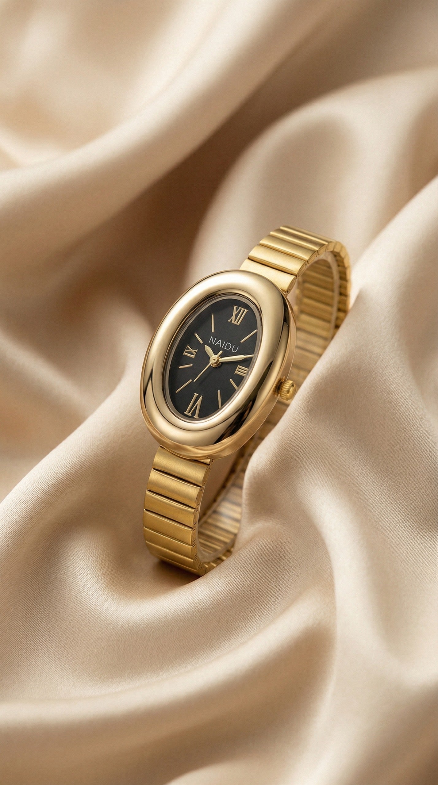 Naidu Classic Oval Women Watch - Black