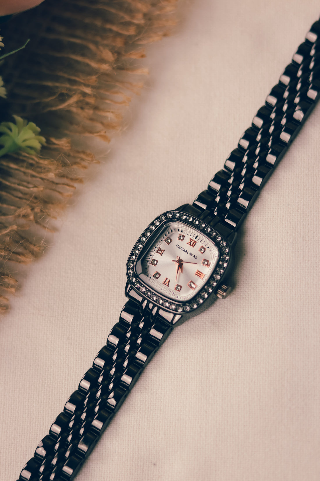 MK Square Black White Dial Women Watch