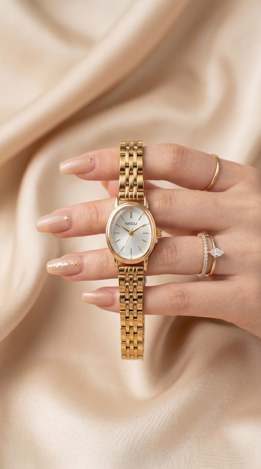 Naidu Antique Oval Women Watch - White Dial