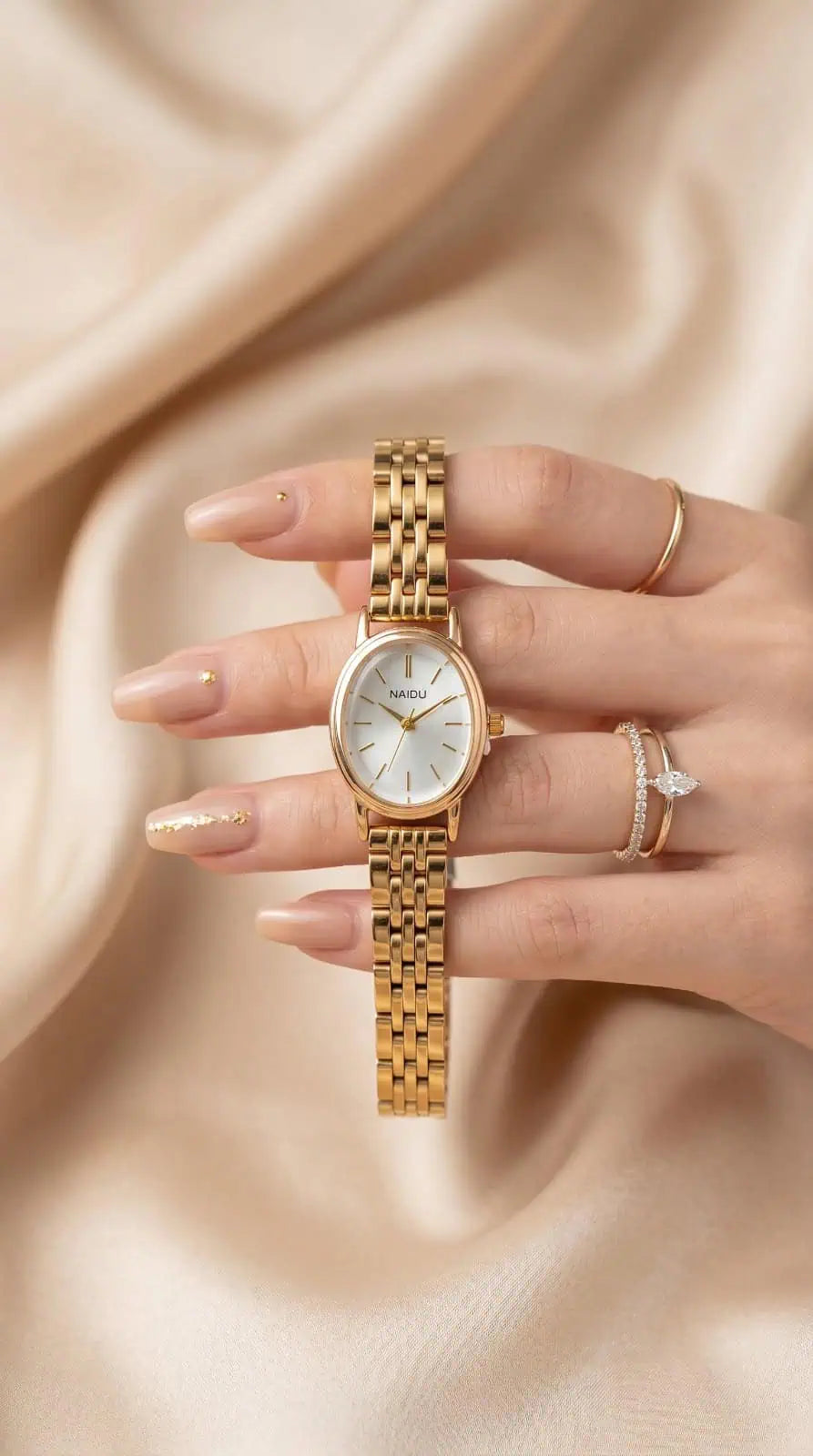 Naidu Antique Oval Women Watch - White Dial