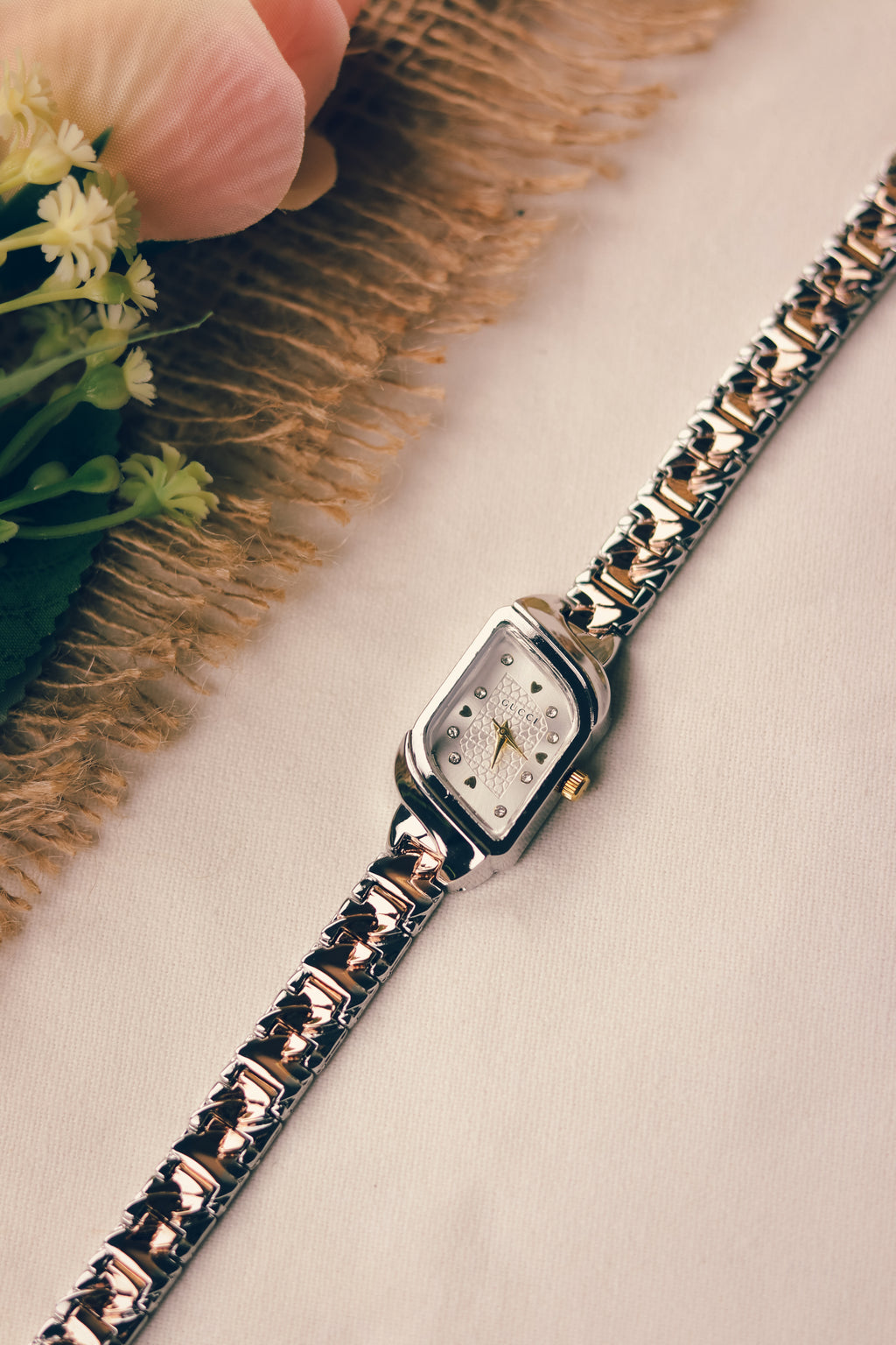 Gucci Whispering Rose Gold Two Tone White Dial Women Watch