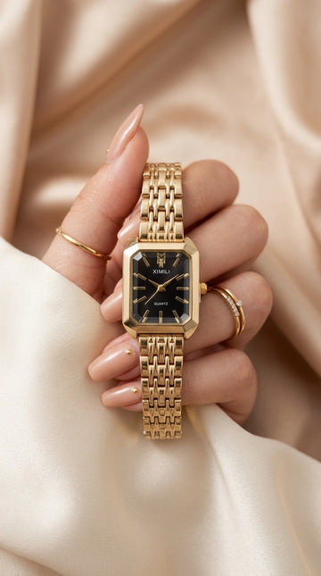 Ximli Premium Square Women Watch - Black Dial