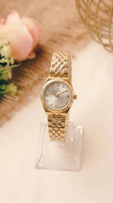 Rol-ex Jubilee Golden Women Watch - White Dial