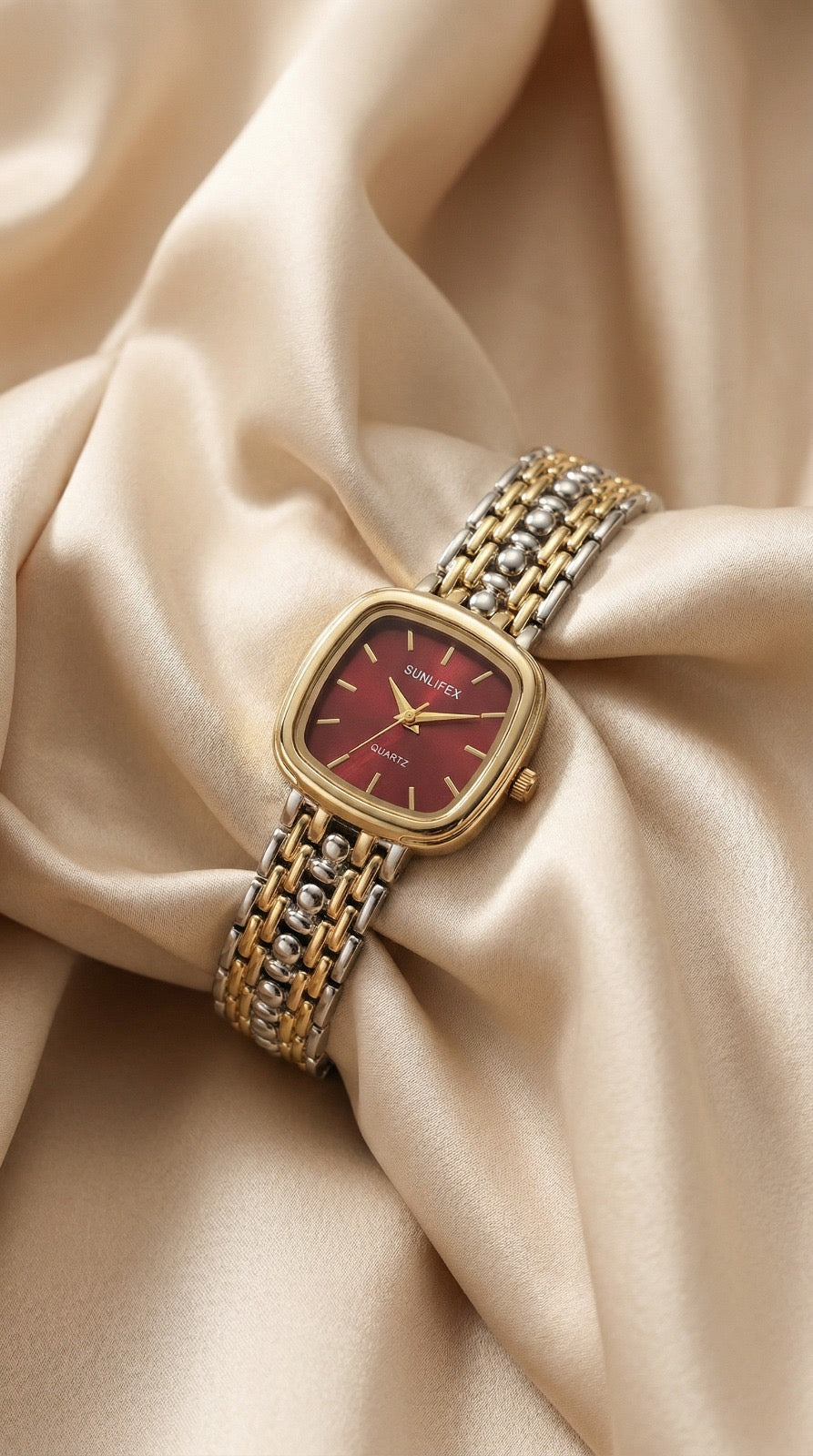 The Sunlifex Sparkle Women Watch - Red Dial