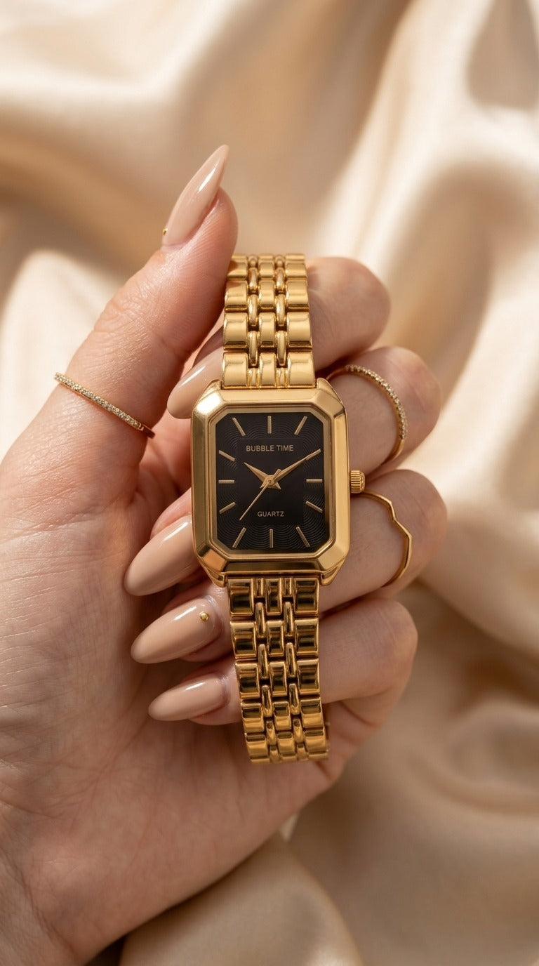 The Quartz Bubble Women Watch - Black Dial