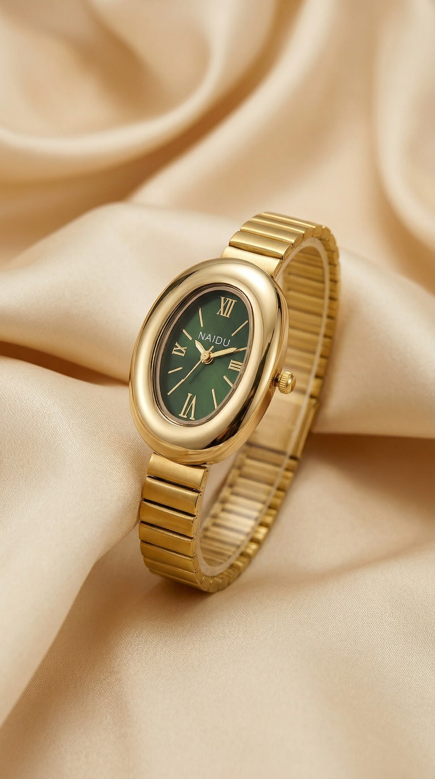 Naidu Classic Oval Women Watch - Green
