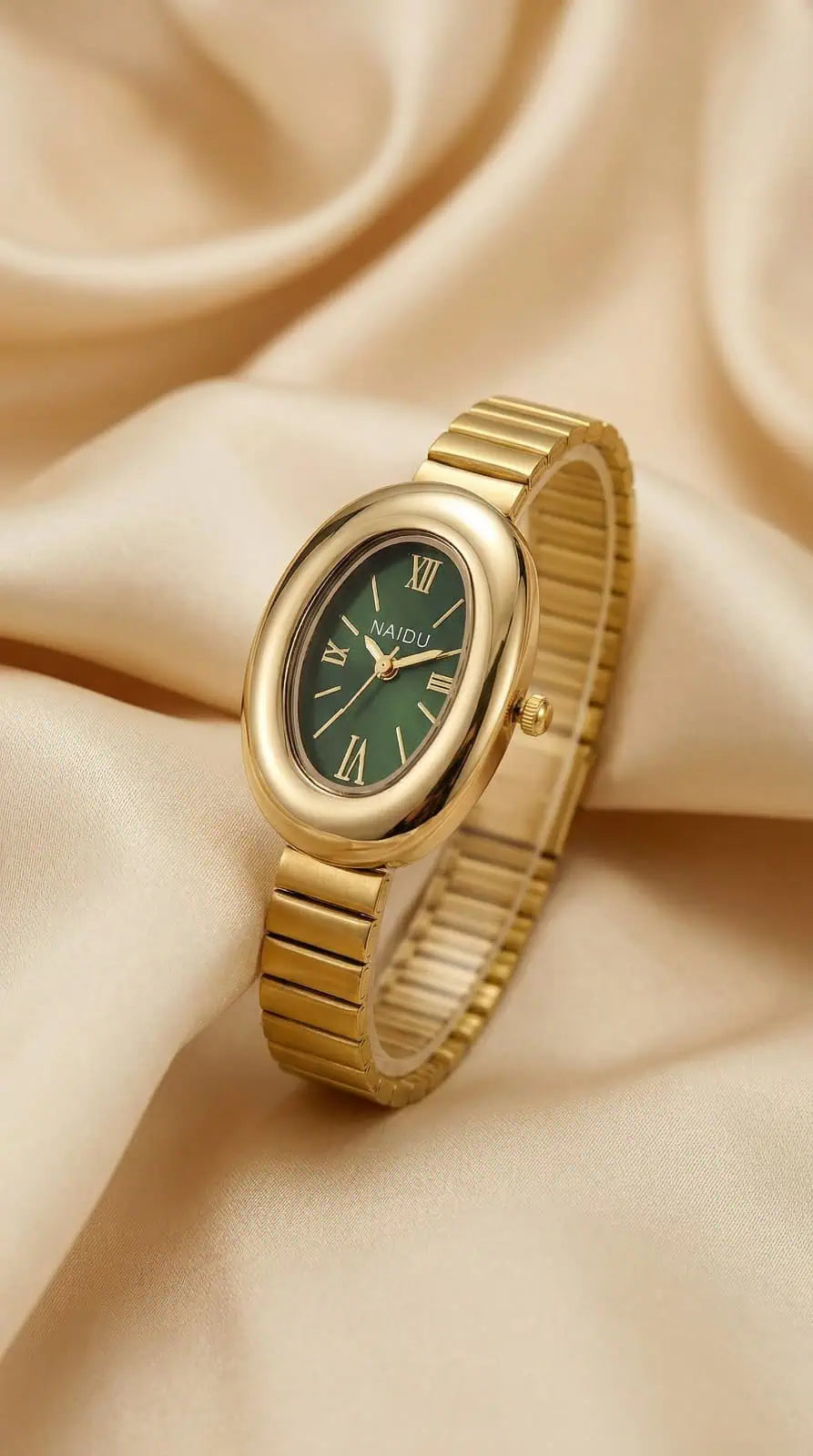 Naidu Classic Oval Women Watch - Green