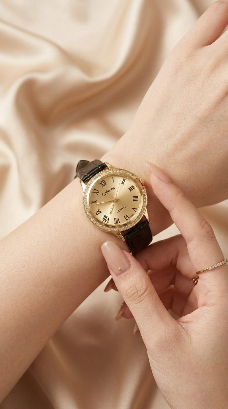 Cabosen Classic Black Women Strap Watch