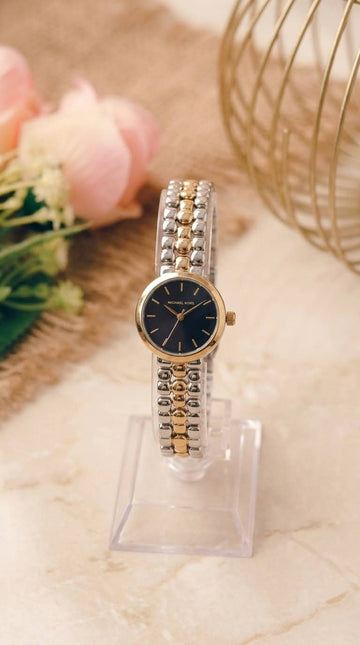 MK Darci Two Tone Women Watch - Black Dial