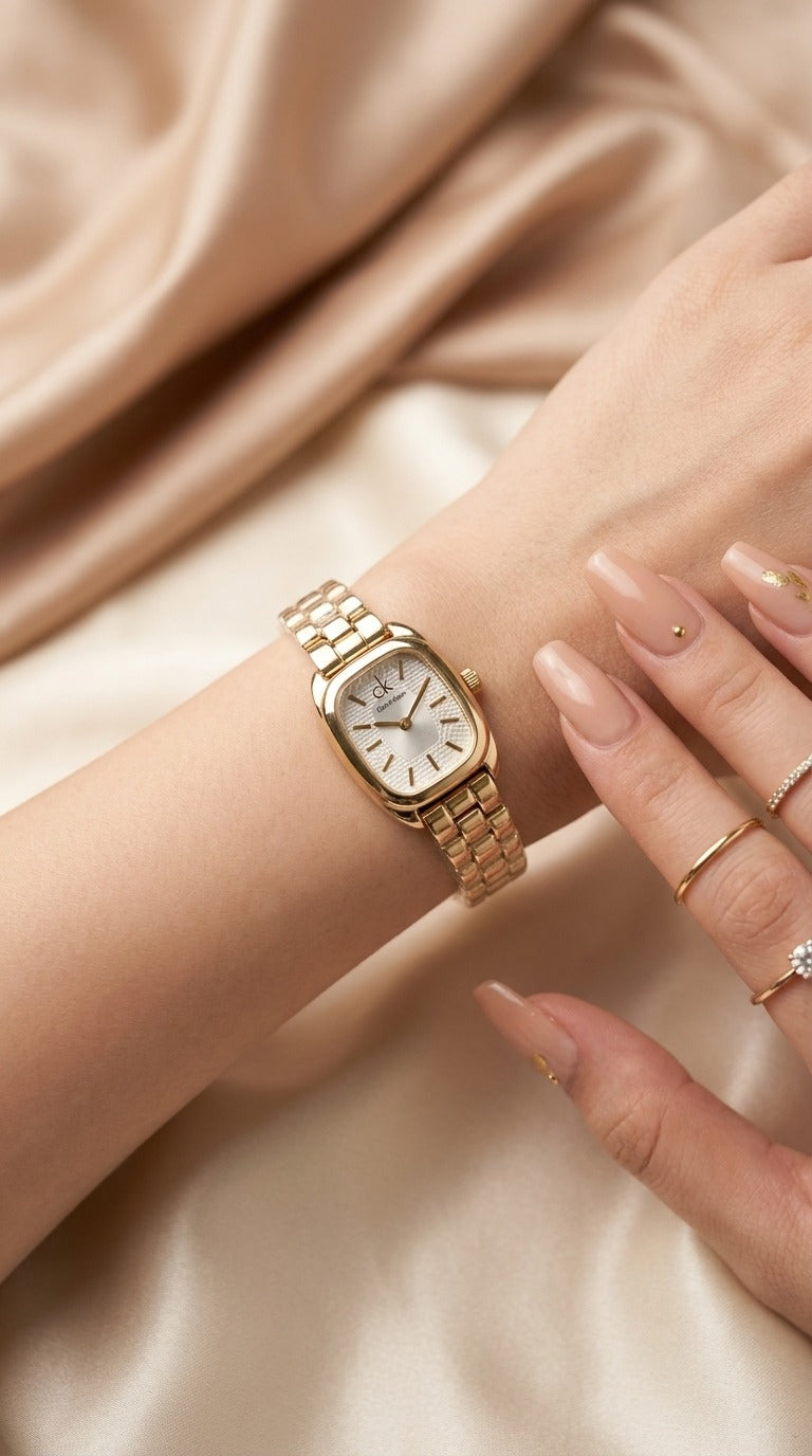 CK Square Golden Minimalist  Women Watch