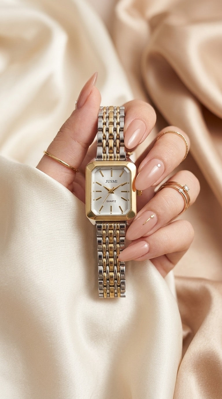 Jusmi Two Tone Women Watch - White Dial