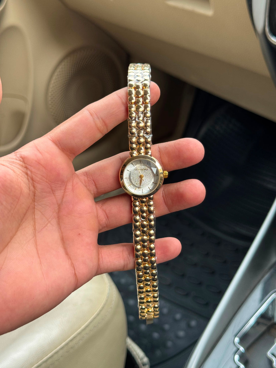 MK Darci Golden Women Watch - White Dial