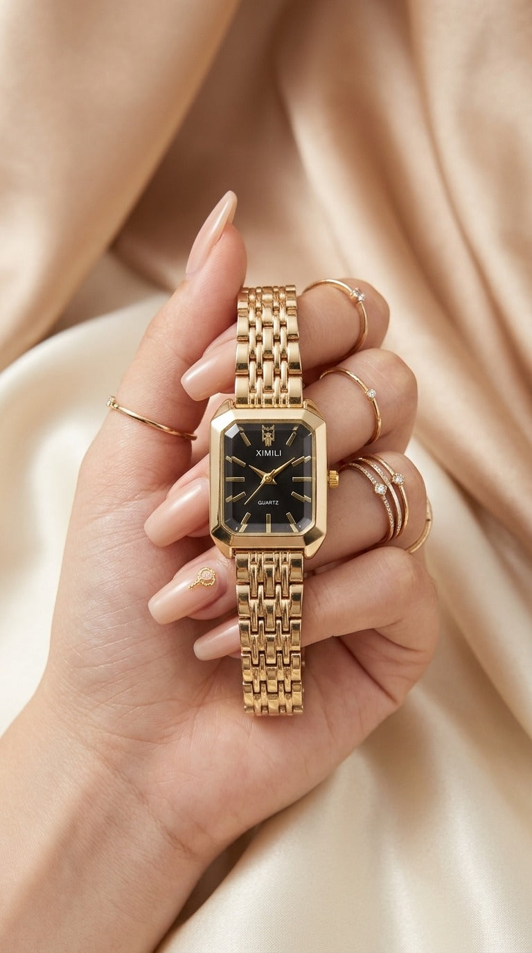 Ximli Premium Square Women Watch - Black Dial
