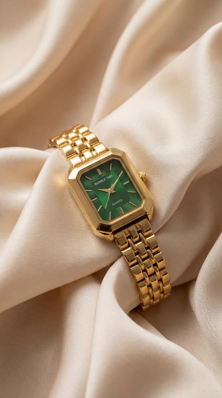 The Quartz Bubble Women Watch - Green Dial