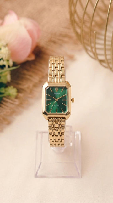 Ximli Premium Square Women Watch - Green Dial