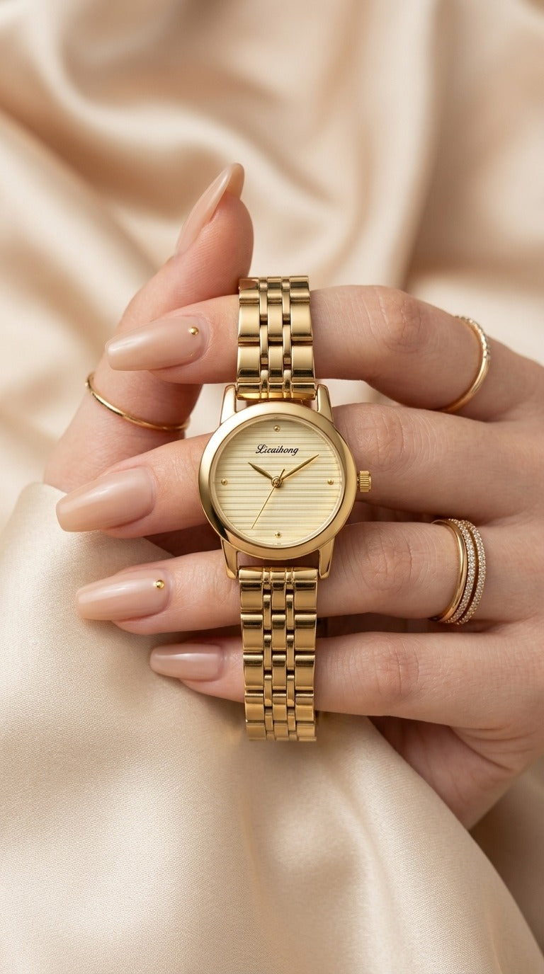 The Orchid Golden Women Watch - Golden Dial