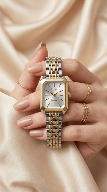 Jusmi Two Tone Women Watch - White Dial