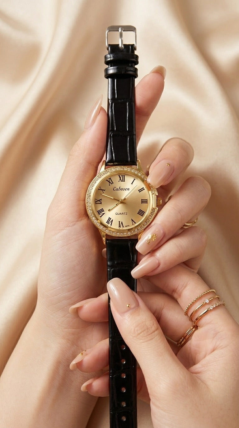 Cabosen Classic Black Women Strap Watch