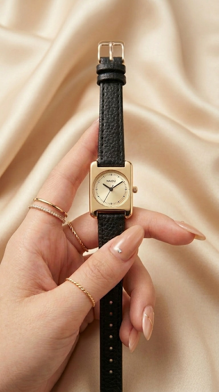 Naidu Chic Black Women Strap Watch