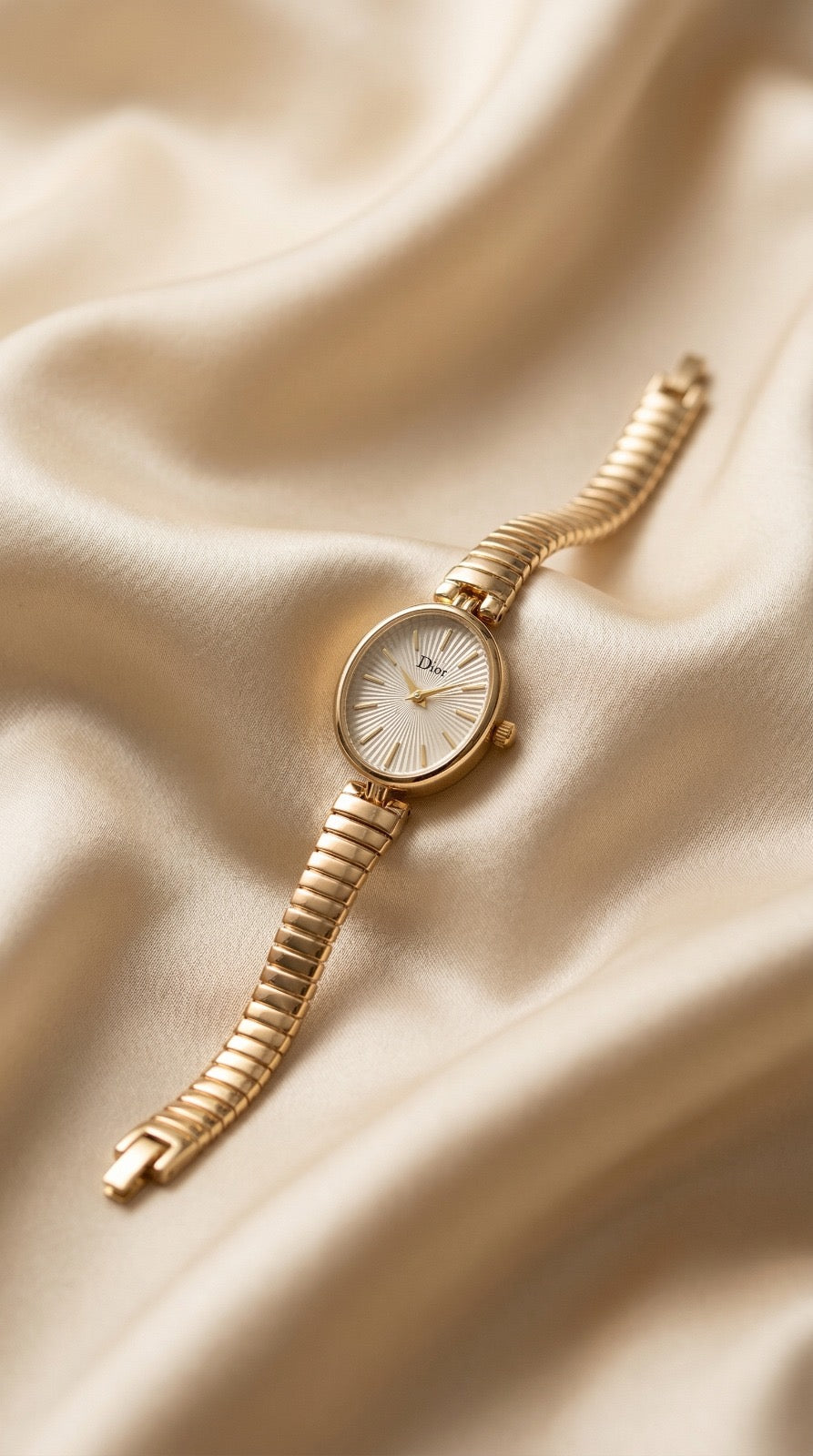Dior Golden Elegant Oval Women Watch - White