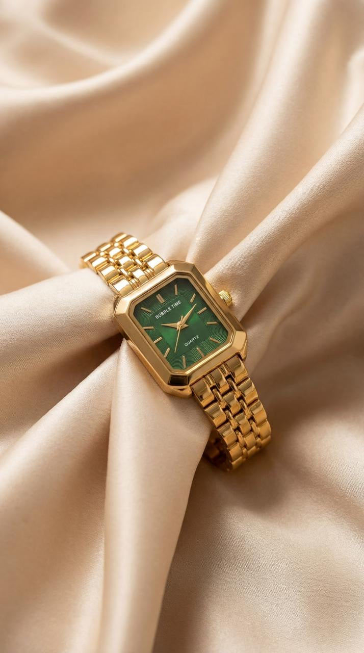 The Quartz Bubble Women Watch - Green Dial
