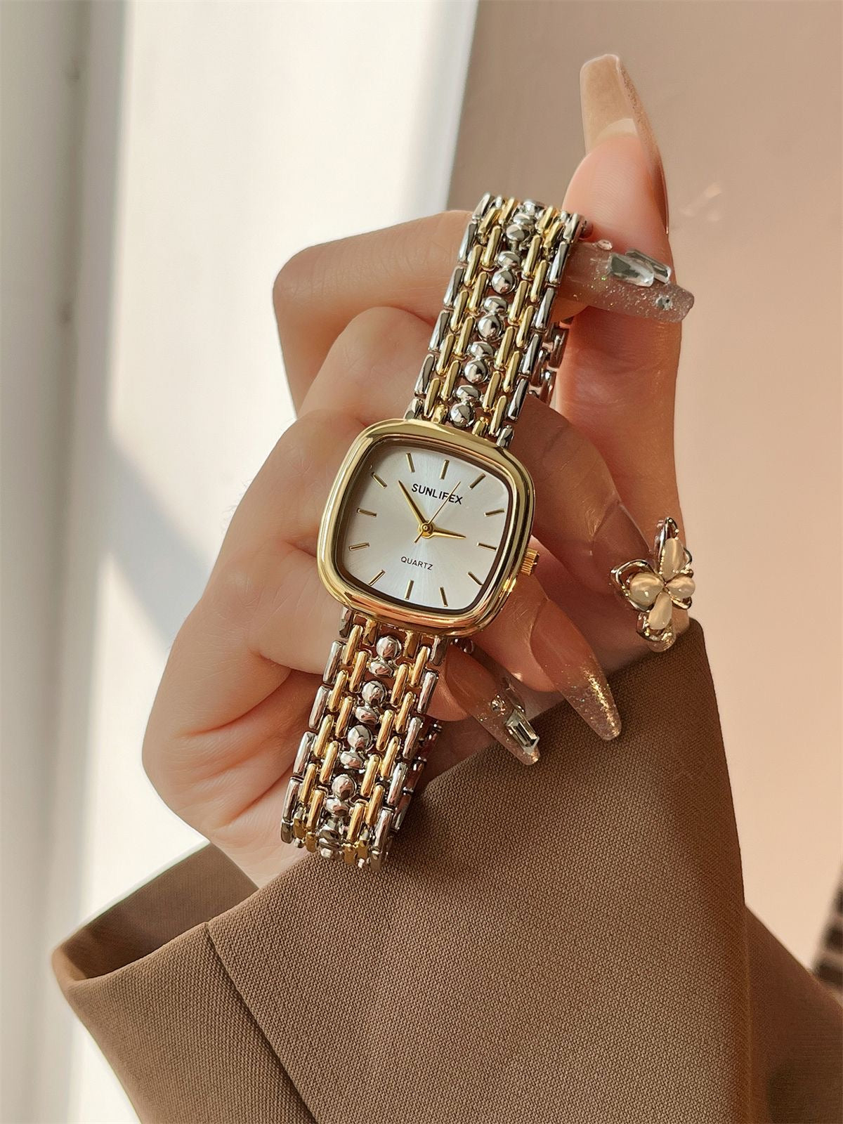 The Sunlifex Sparkle Women Watch - White Dial
