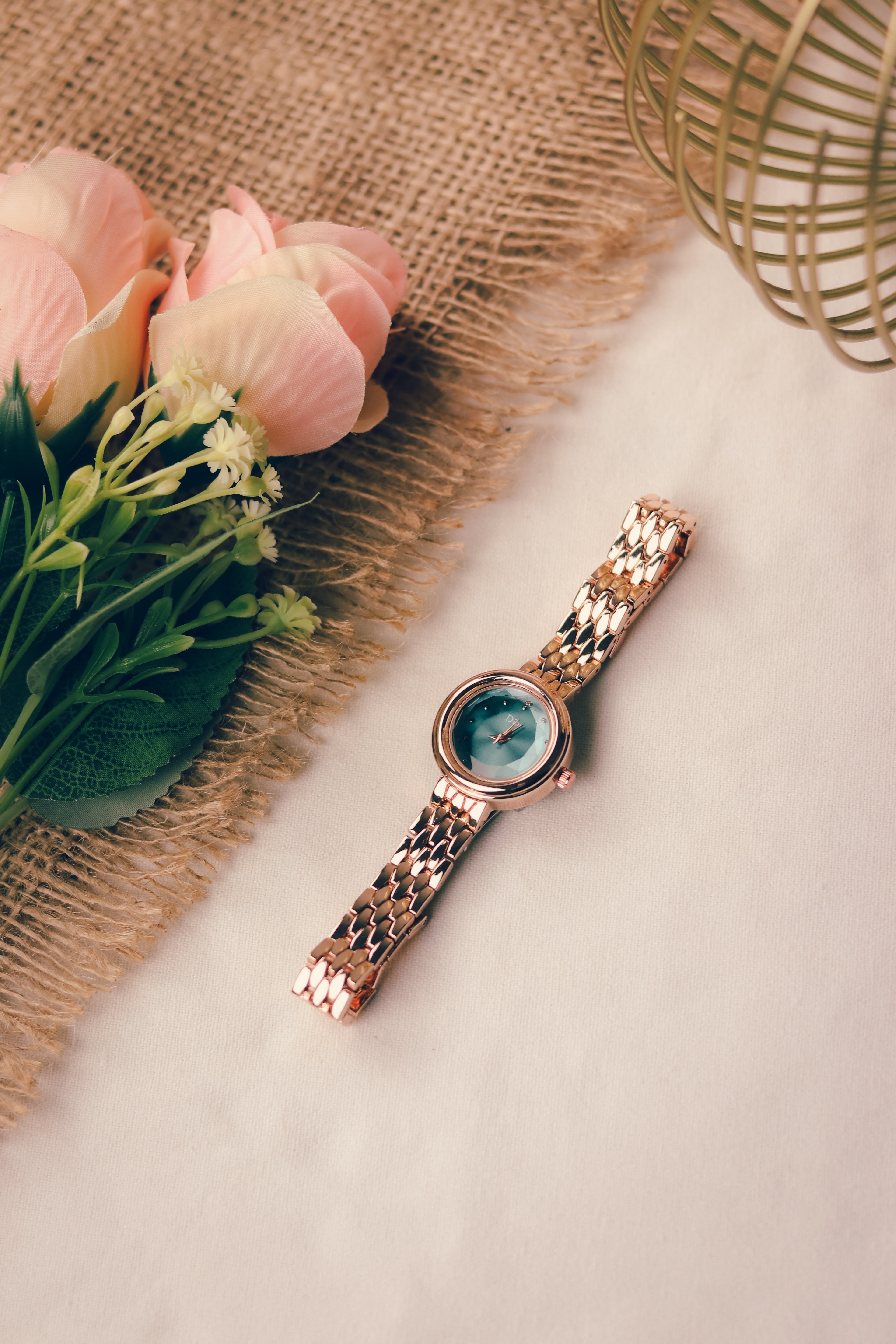 Dior Twinkle Rose Gold Tiffany Dial Women Watch