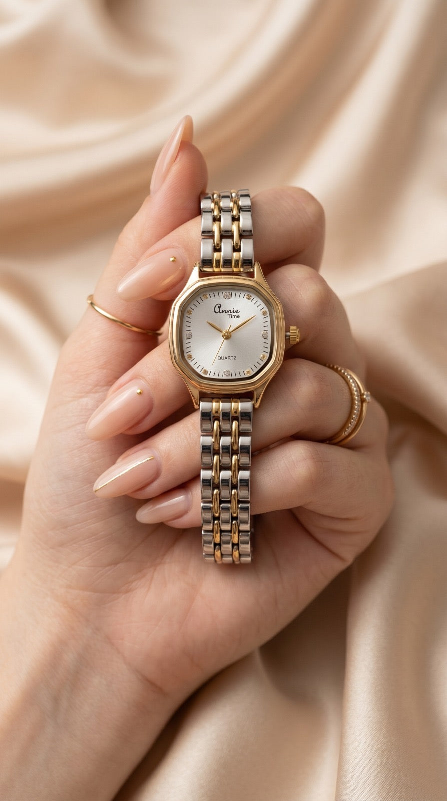 The Symmetry Two-Tone Women Watch - White Dial