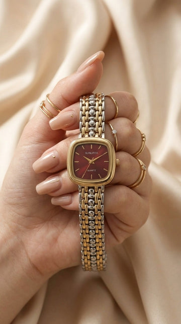 The Sunlifex Sparkle Women Watch - Red Dial