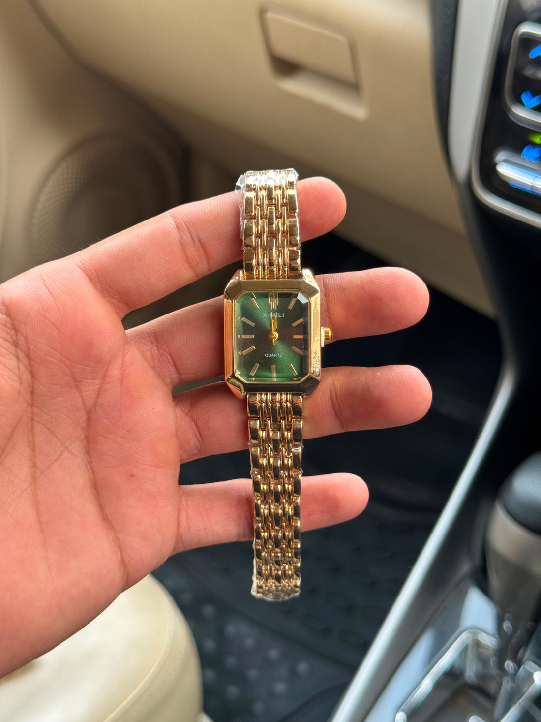 Ximli Premium Square Women Watch - Green Dial
