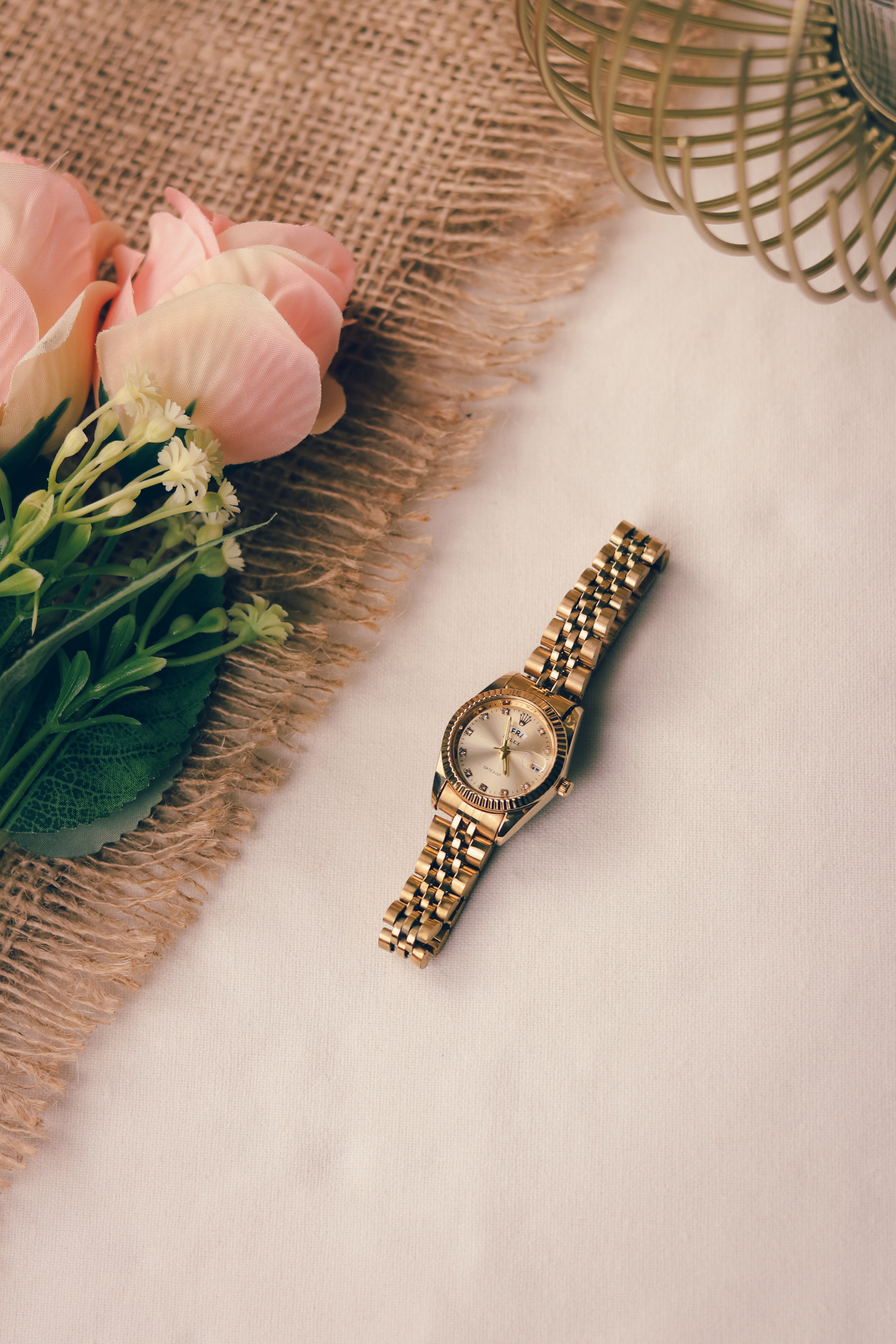 Rolex Day-Date Sunburst Dial Women Watch