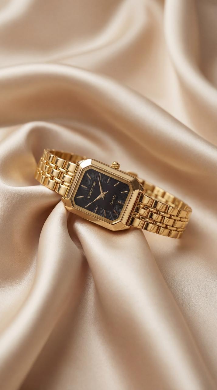 The Quartz Bubble Women Watch - Black Dial