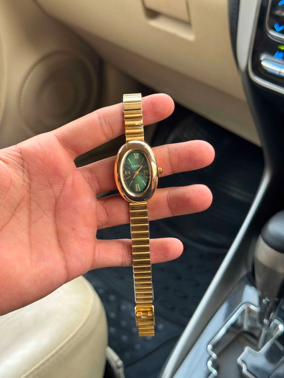 Naidu Classic Oval Women Watch - Green