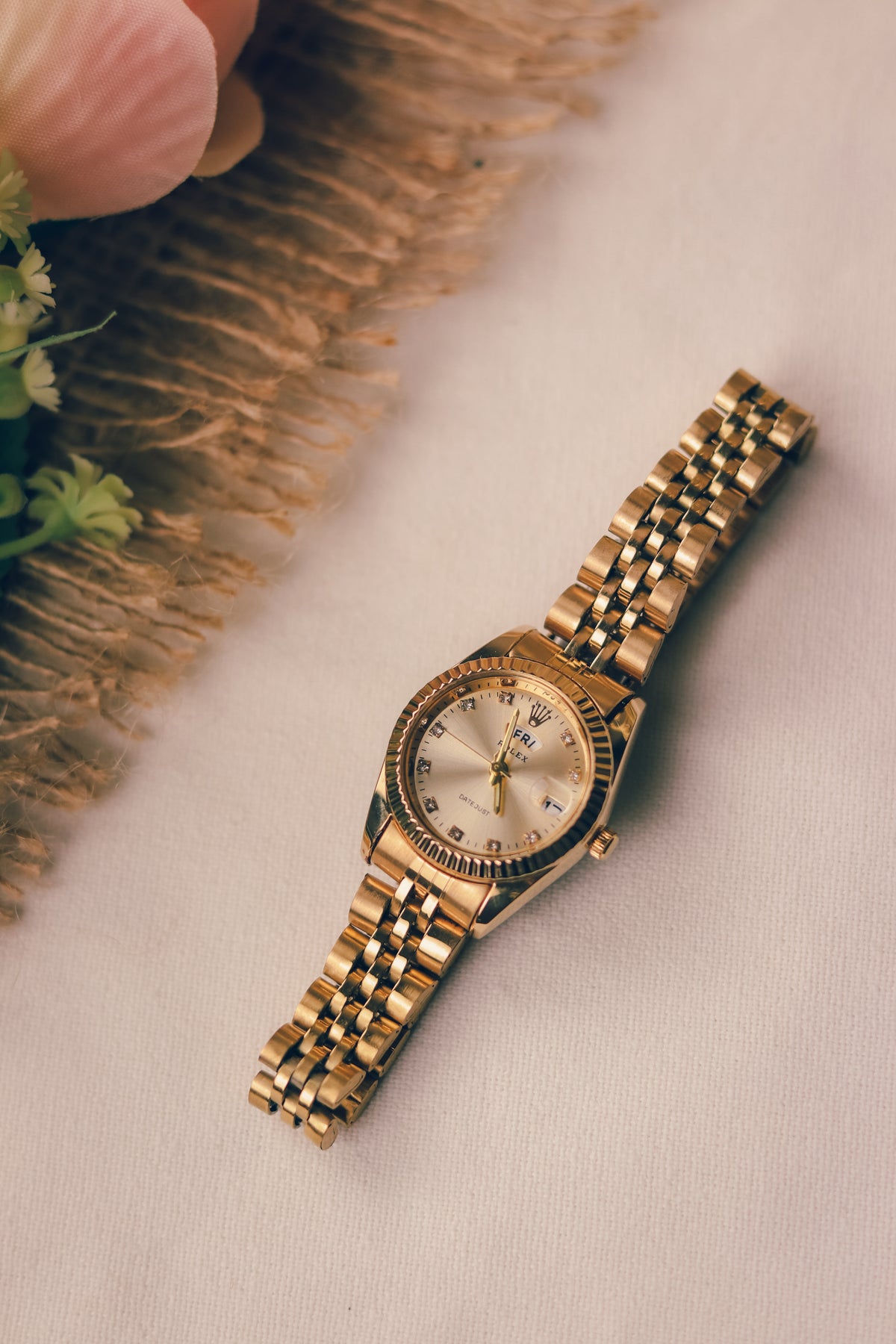 Rolex Day-Date Sunburst Dial Women Watch