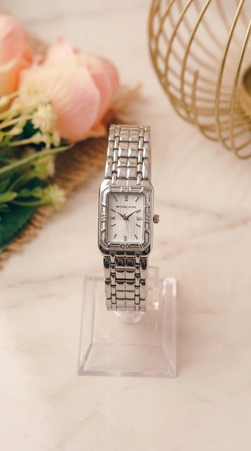 MK Rectangular Silver Ritz Women Watch