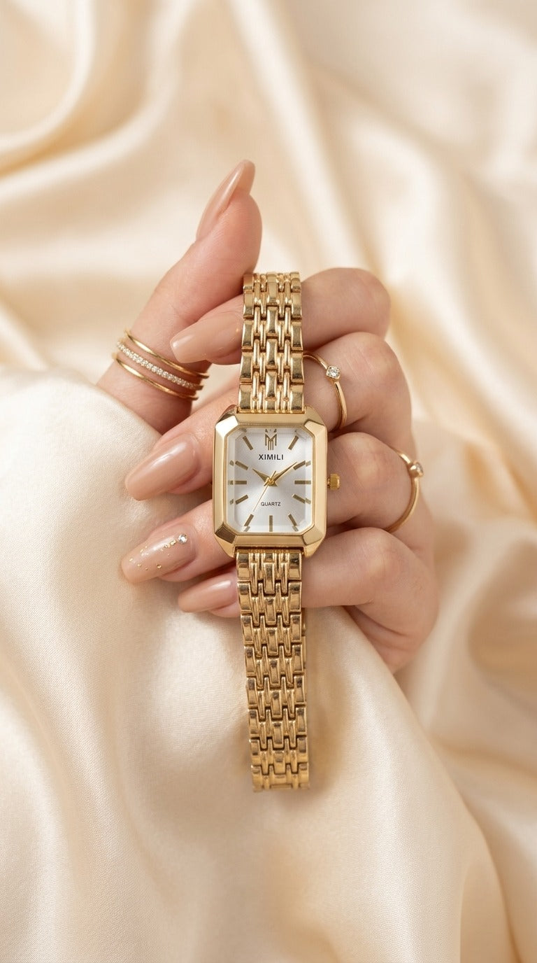 Ximli Premium Square Women Watch - White Dial