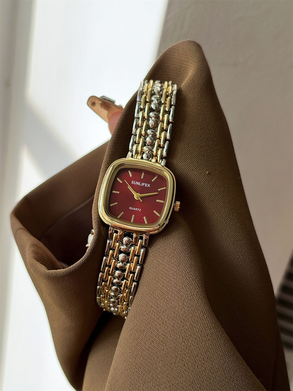 The Sunlifex Sparkle Women Watch - Red Dial