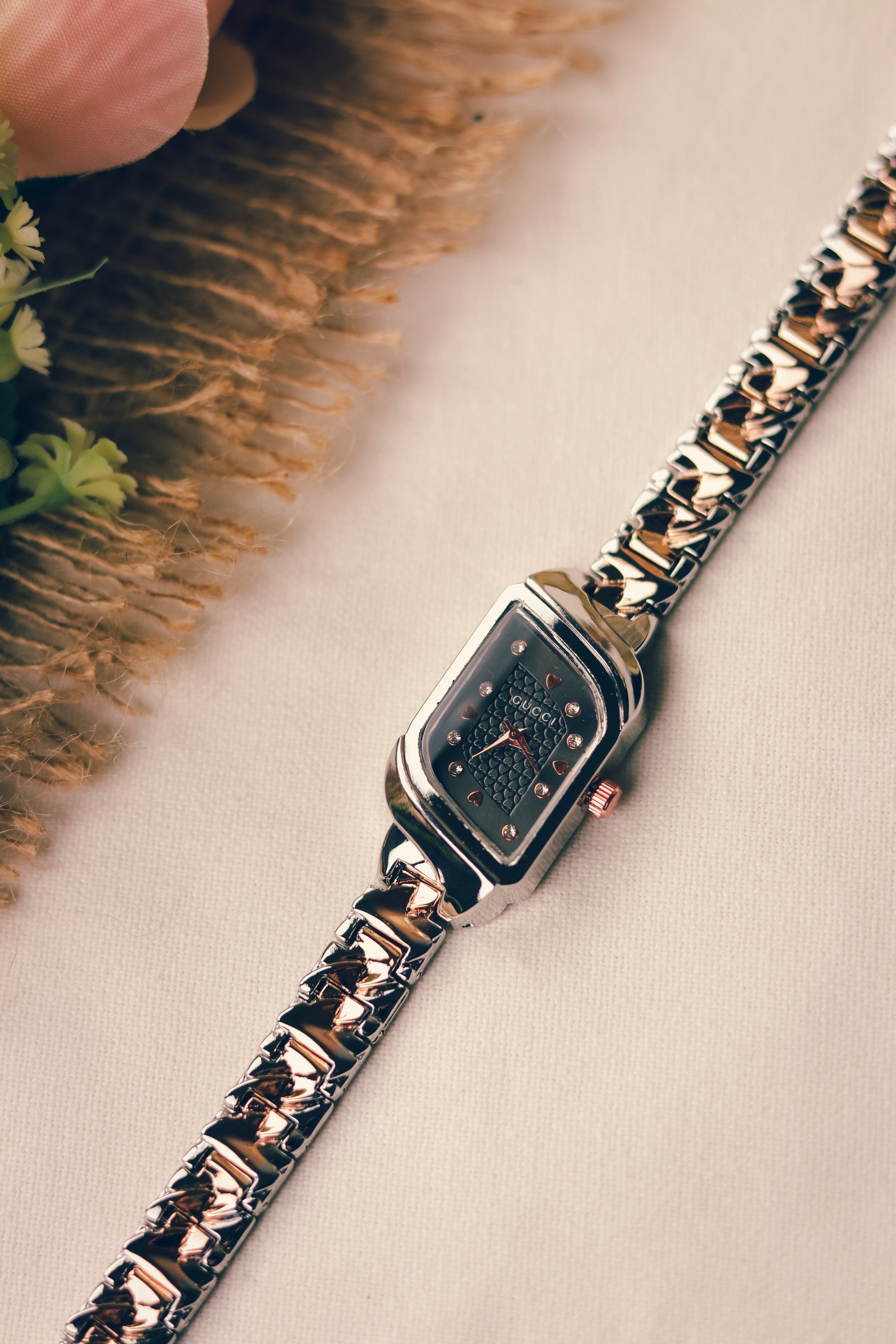 Gucci Whispering Rose Gold Two Tone Black Dial Women Watch