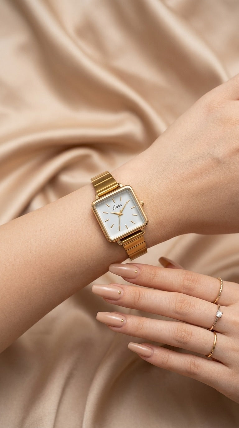 Lsotr Square Golden Women Watch