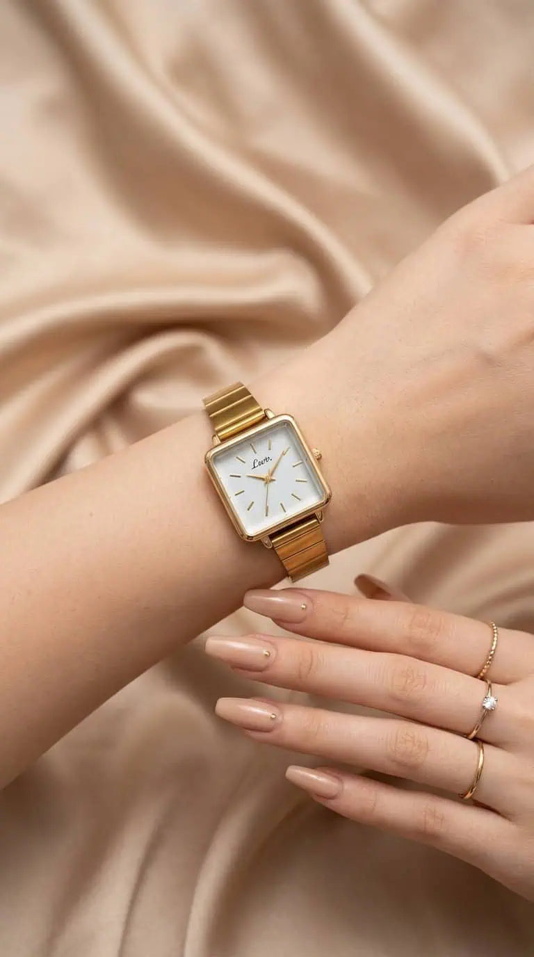 Lsotr Square Golden Women Watch