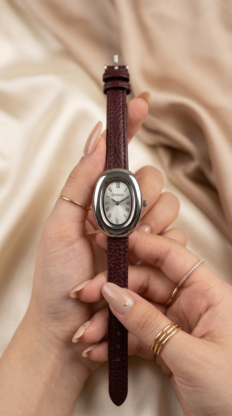 The Heritage Oval Women Strap Watch - Brown
