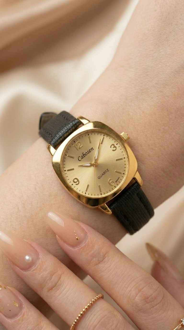 Calais Classic Women Strap Watch - Black